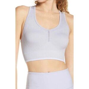 NWT Zella Pulse Seamless Sports Bra in Blue Icelandic Athletic Longline Sz S